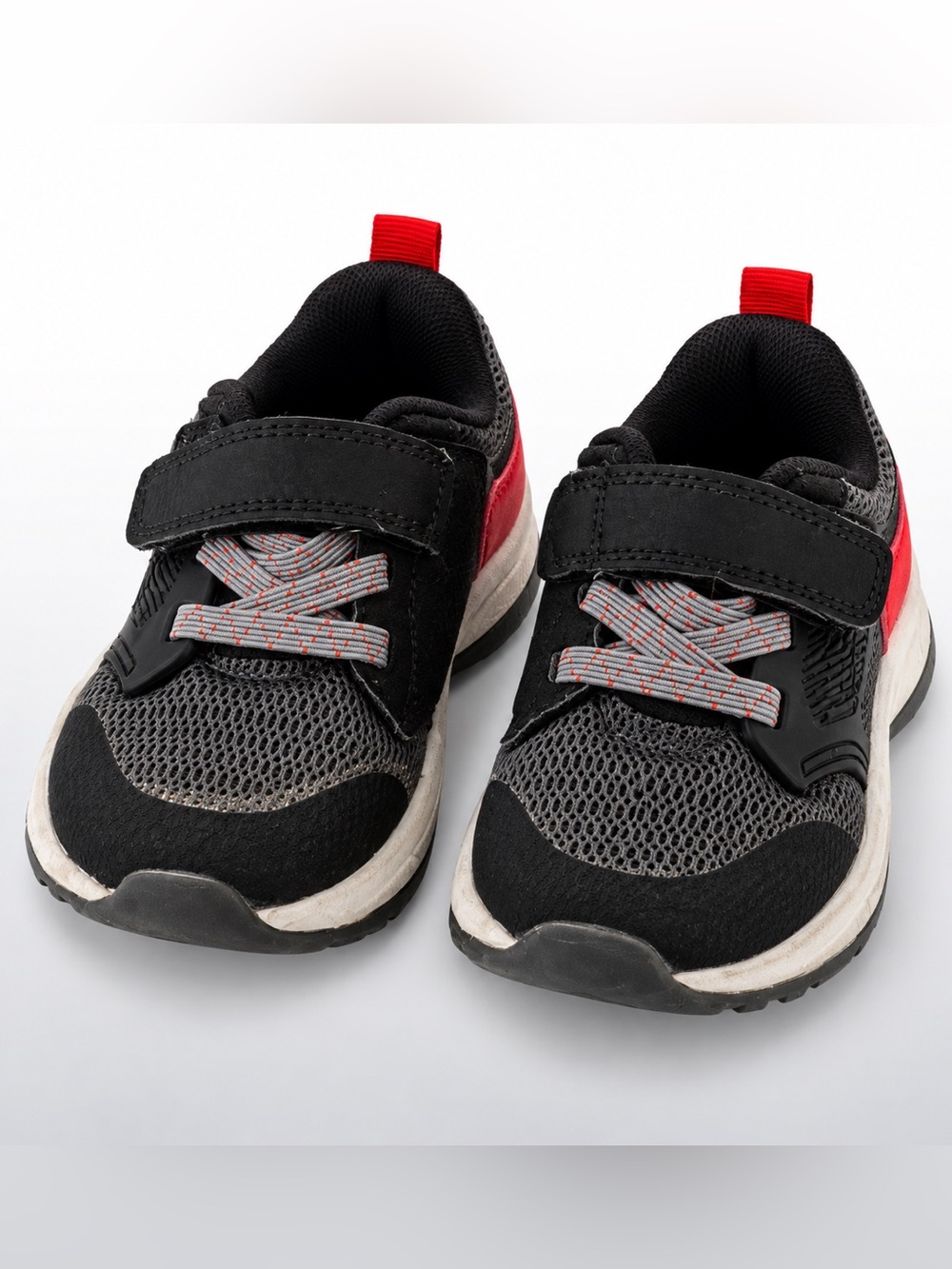 Cat & Jack Toddler Black Red Athletic Sneakers Size 5 Velcro